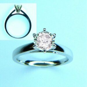 14K-WG 1/2CT ROUND DIA. SOL. W/6 PRONGS-APPROX METAL WT 3.20 GM (COX)