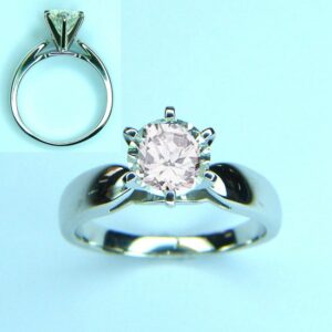 14K-WG 1-1/2CT ROUND DIA SOL. W/6 PRONGS-APPROX METAL WT 4.65 GM (BARE)