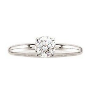 14K-WG 1 1/4CTW ROUND DIA. SOLITAIRE W/6 PRONGS (FAEX)