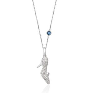 SS925 1/5CTW SLIPPER PENDANT W/67-RD@1/5CTW;1-BLUE TOPAZ (FEO)